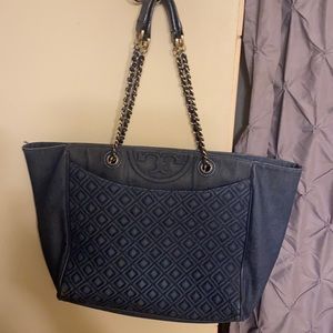 Tory Burch Denim Quilted tote